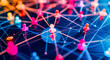© Iwankrwn - A glowing digital neural network, symbolizing artificial intelligence, data science, machine learning, and the complexity of modern technology and connectivity. AI Wallpaper Background