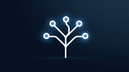 Wall Mural - glowing brain circuit icon representing artificial intelligence and value in innovative design