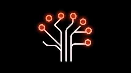 Wall Mural - glowing brain icon with circuit design representing artificial intelligence and innovation concepts