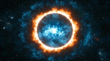 Wall Mural - Fiery cosmic ring in deep space