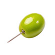 © MdShakhawat - Bright Green Olive Pierced with a Metal Pin isolated [Transparent Background PNG].