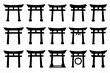 © NoblePix - Vector Collection of Traditional Japanese Torii Gates in Black Silhouette Style