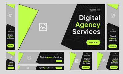 Wall Mural - best digital agency web bundle banner design for social media post, digital marketing agency web set