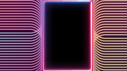 Wall Mural - Neon line futuristic glow background with free space to add your video for a creative motion video editing project. 4k colorful glow curv line, motion graphic element 
