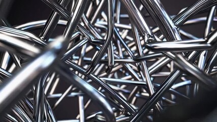 Non-representational metallic filament background texture.