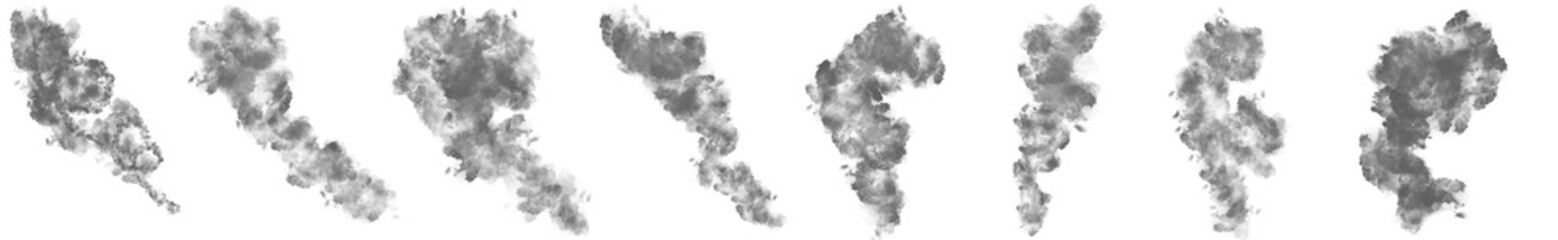 Wall Mural - smoke clouds, steam mist fog and white foggy vapor. smoke from dust particles isolated on empty back