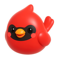 Wall Mural - png cute red bird illustration