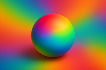 Wall Mural - a colorful ball with a rainbow pattern