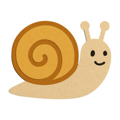 Wall Mural - png cute snail paper art illustration.