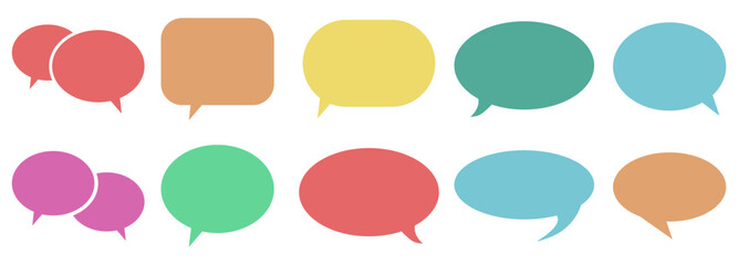Wall Mural - set of colorful speech bubbles for text, chatting, message box. speech bubbles, communication concep