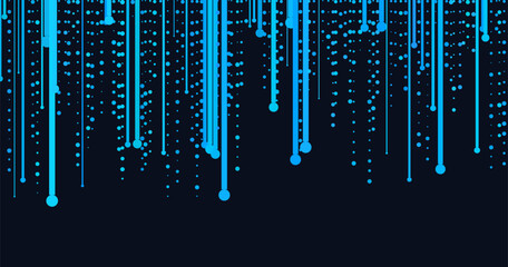 Dynamic vector tech background with vertical blue lines and dots in a digital abstract design.