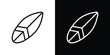 © Zrobac - Surf board icon. Vector linear icon isolated in black and white