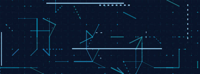 Futuristic geometric tech background with digital connections and patterns.