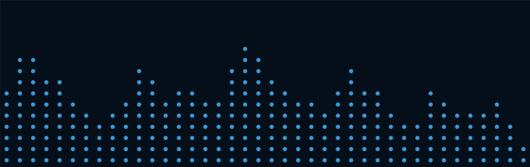 Dynamic vector tech background with blue dotted patterns on dark canvas.