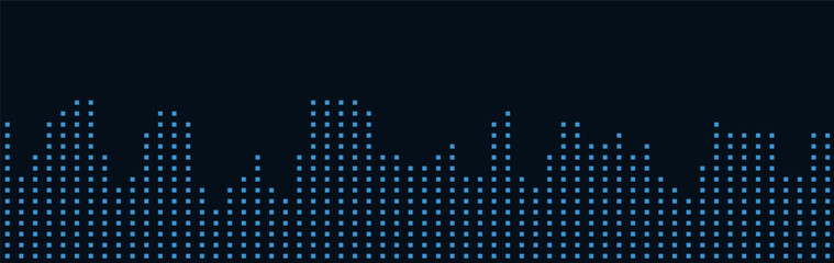 Futuristic vector tech background with digital skyline design.