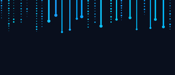 Modern vector tech background with blue dots and lines on dark theme.