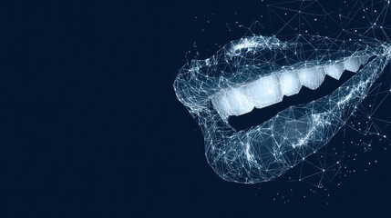 Abstract mouth with teeth, polygonal mesh