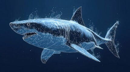 Abstract shark in water