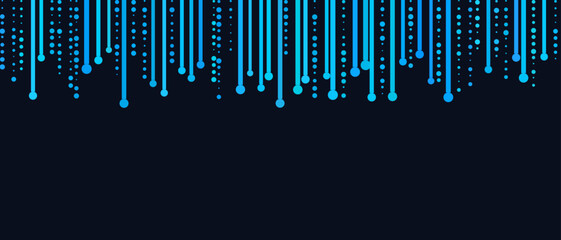 Futuristic vector tech background with blue digital lines and dots on dark surface.