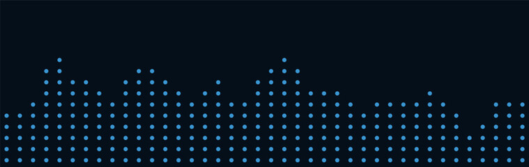 Vector tech background with geometric blue dot pattern on dark theme.