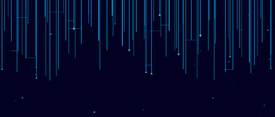 Futuristic digital lines on dark vector tech background.