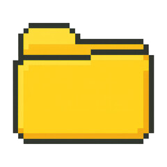Wall Mural - PNG Pixelated yellow folder icon