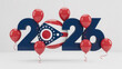 © mohsin - Celebrate Ohio's 2026 future with vibrant red balloons and bold blue numbers symbolizing progress and excitement