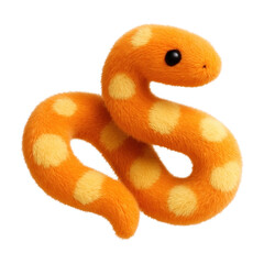 Wall Mural - png cute fuzzy orange snake illustration.