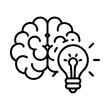 © Saedul - Brainstorming Concept Represented by Brain and Glowing Lightbulb Graphic Illustration