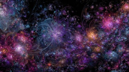 Wall Mural - Abstract Colorful Space Nebula Display