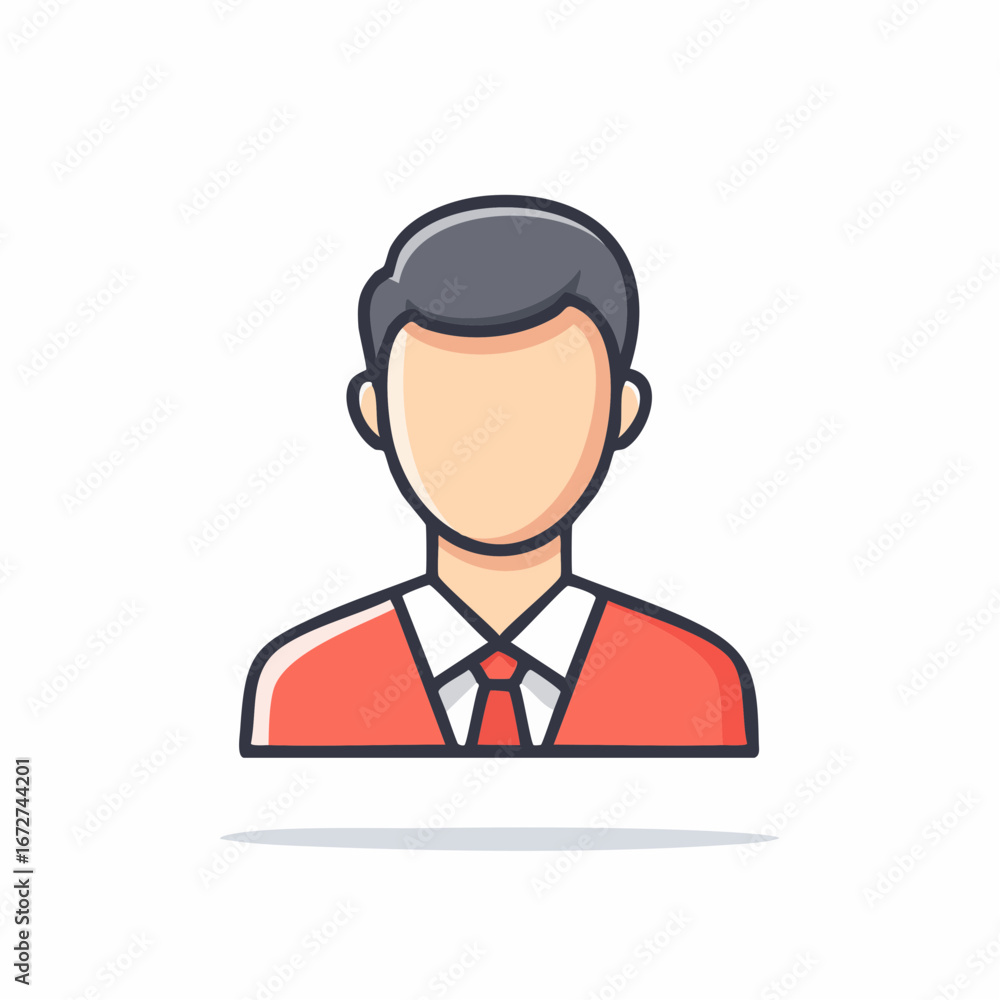 User profile avatar icon in flat minimalist style, symbol for account ...