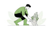 © FITRA - Gardener Carefully Trimming Fresh Fennel Bulb, Perfect for Culinary Illustrations
