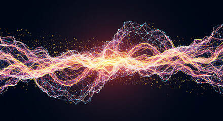 Energy Surge Visualization: A vibrant and dynamic illustration of energy waves pulsates with electric intensity, revealing the unseen forces that shape our world.