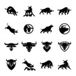 © Alpha Vector - Vector Collection of Powerful Bull and Ox Silhouette Logos, Icons, and Emblems