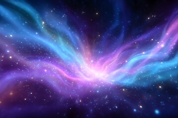 Wall Mural - Cosmic nebula with glowing stars background