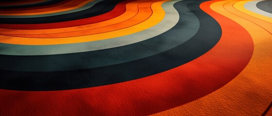 Retro textured waves: a dynamic composition of orange, red, and dark tones