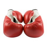 Red boxing gloves white leather