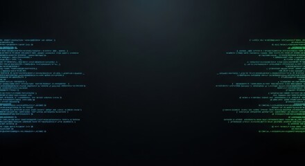 Futuristic Code Display with Glowing Text on Dark Background a Modern Digital Technology Concept with Abstract Programming