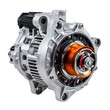 © Sadia - Automotive alternator close-up view showcasing internal components detail and metallic finish