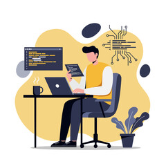 Person Coding on a Computer.