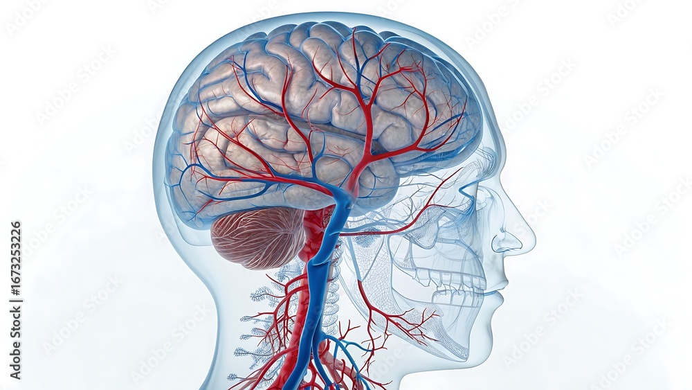 Human Brain Anatomy Medical Illustration Cerebral Blood Supply Neural ...