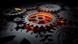© Lao - The detailed composition of the metal mechanical gears symbolizing business automation