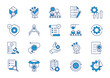 © Squadfire - Quality control thin blue icon set. Containing quality, inspection, evaluation, improve, production