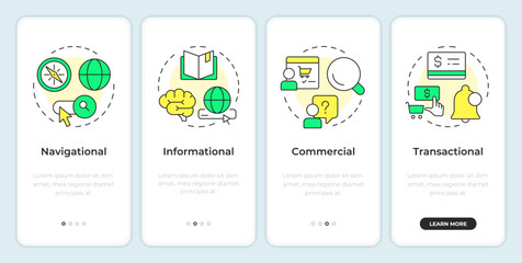 Wall Mural - User marketing onboarding mobile app screen. Customer service. Walkthrough 4 steps editable graphic instructions with linear concepts. UI, UX, GUI. Montserrat SemiBold, Regular fonts used