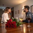 © Faisal - Romantic wine tasting a rose and two glasses of wine