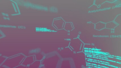 Wall Mural - animation of medical data processing against purple gradient background