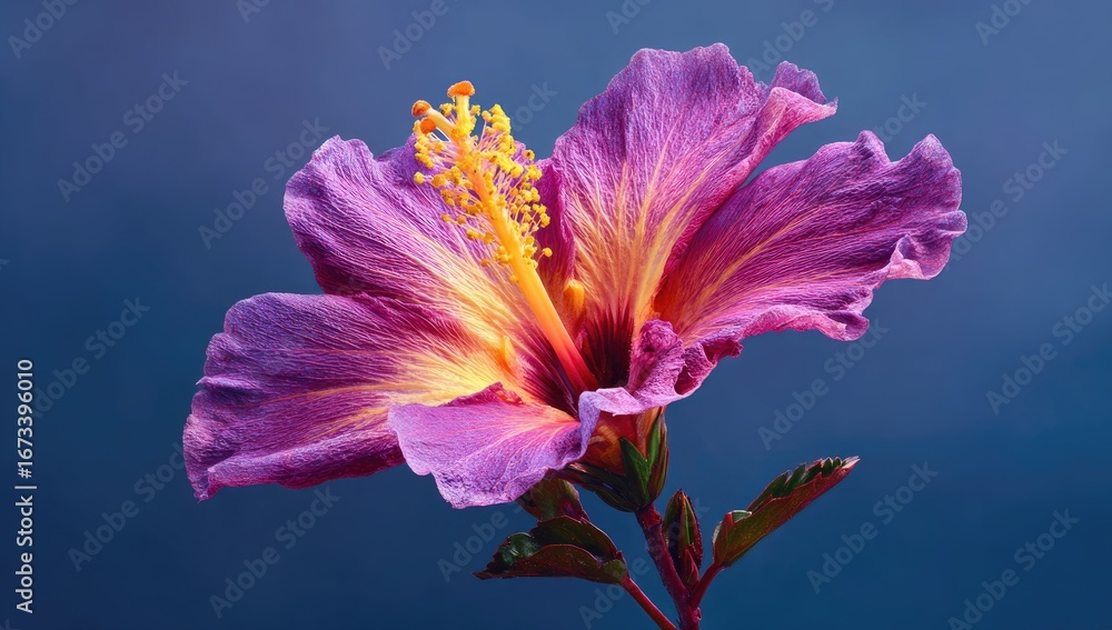Foto Close-up of vibrant purple hibiscus flower do Stock | Adobe Stock