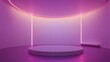 © Yuka - Empty purple stage with neon lighting and circular platform