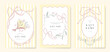 © babeer - Wedding invitation card background vector. Minimal pastel hand drawn flower, bouquet and ribbon frame. Cottage Design for wedding, vip cover template, rsvp modern card, poster.