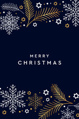 Wall Mural - christmas greeting card with snowflakes vector illustration